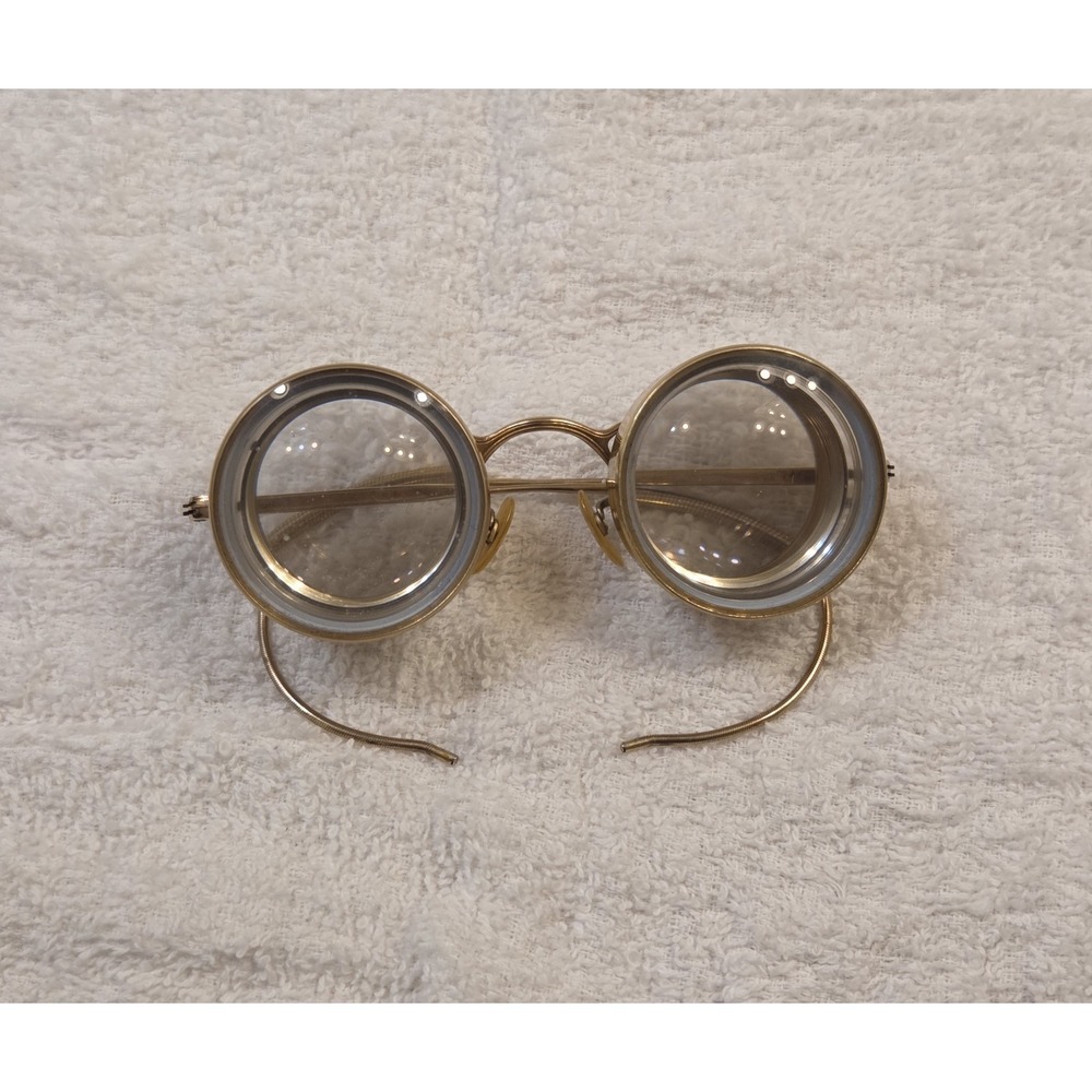 Incredible Antique Shuron 12K GF Surgeon Doctor Jewelers Glasses +3 C. 1890-1910 - Picture 3 of 13